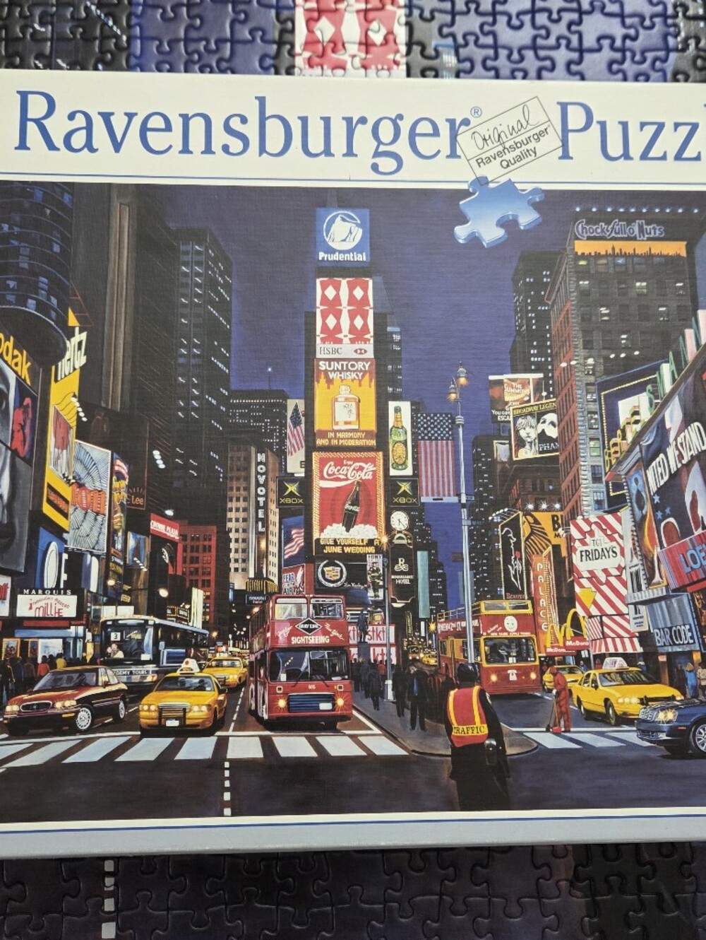 Complete 1000 Piece Ravensburger NYC Jigsaw Puzzle Times Square